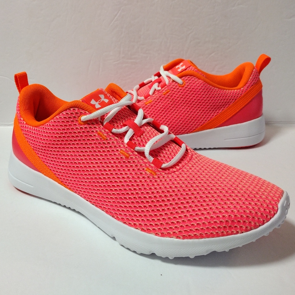 Under Armour Women's Coral Orange Athletic Sneakers - Picture 2 of 8